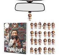 Calendrier de l'Avent de Jésus Noël, Décorations Religieuses Acrylique 2D Avec Jésus - Calendrier Compte à Rebours 24 Jours Crèche Arbre De Noël - Pour Maison Mur Voiture Rétroviseur