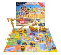 Calendrier de l'Avent de jouet pour les jouets véhicules construction en alliage Noël avec diverses voitures surprise 24 jours cadeaux Noël pour les filles garçons 3 à 8 ans