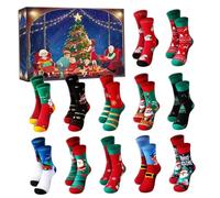 Calendrier de l'Avent de la chaussette 2025, 12 paires chaussettes Noël, 24 jours surprise Calendrier à rebours Noël pour hommes Women, 2025, compte à rebours