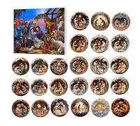 Calendrier De L'avent De La Nativité 2024, 24 Pièces, Décorations Religieuses Pour Sapin De Noël, Décorations Pour Sapin De Noël De La Nativité, Decoration Noel De La Naissance De Jésus