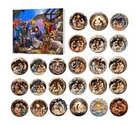 Calendrier De L'Avent De La Nativité 2024, 24 Pièces En Acrylique 2D Avec Scène De La Nativité À Suspendre, Calendrier Du Compte À Rebours, Décoration De La Nativité Chrétienne Calendrier De L'Avent