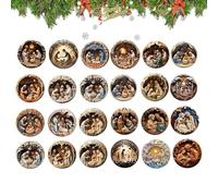 Calendrier de l'Avent de la Nativité | 24 Jours Noël Ornements Naissance de Jésus Compte à Rebours | Pendentif Scène de Nativité en Acrylique 2D | Décoration Religieuse pour Arbre de