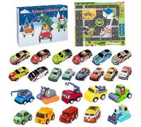 Calendrier de l'Avent de la voiture 2025 Calendrier l'Avent difficile et anti-impact 2025 enfants avec 24 cadeaux Noël voiture d'inertie pour les filles pour garçons