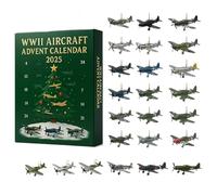 Calendrier de l'Avent de l'avion de la Seconde Guerre mondiale 2025 avec 24 mini-oiseaux de guerre uniques cadeaux pour les collectionneurs Aviation Lovers