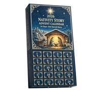 Calendrier de l'Avent de l'Histoire de la Nativité, 24 Jours de Surprises de Noël Sacrées, Décorations Souvenirs Décorations de Noël en Acryliques 2D Pendentif, Compte à Rebours de l'Avent pour Noëls