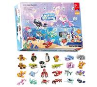 Calendrier de l'Avent de Noël 2023 avec Sea Animal Building Blocs Toys 24 Pack Counom Countdown pour les enfants vacances pour enfants pour les adolescents garçons et filles, décorations