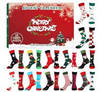 Calendrier De L'Avent De Noël 2024 - Calendrier De L'Avent Des Chaussettes De Noël, Boîte De 12 Chaussettes De Noël Pour Hommes, Femmes Et enf-ants, Calendrier Du Compte À Rebours Des Chaussettes