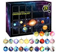 Calendrier de l'Avent de Noël 2024, Holiday Fun Noël surprise Ornements sur surprise, 24 jours Space Planet Countdown de Noël pour les enfants décor de Noël