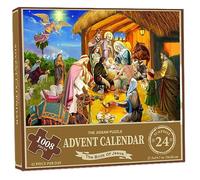 Calendrier de l'Avent de Noël 2024, puzzle 1008 pièces, 24 jours la naissance Jésus, calendrier du compte à rebours Noël, puzzle l'Avent pour adultes et enfants