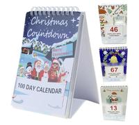 Calendrier de l'Avent de Noël 2025, 100 Jours, Joli Calendrier Bureau, avec Motifs variés et Exquis, réutilisable pour la décoration la Maison, du Bureau et l'école