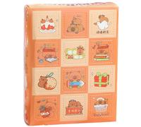 Calendrier de l'Avent de Noël 2025 12 grilles Thème Capybara mignon Calendrier l'Avent Mini modèle Capybara en résine pour enfants et adultes, Noël