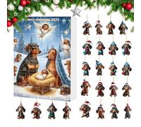 Calendrier de l'Avent de Noël 2025 | 2025 pour chiens de 24 jours, décorations de Noël, pendentifs décoratifs pour adultes, , adolescents, arbres et cheminées