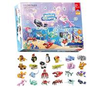 Calendrier de l'Avent de Noël 2025, 24 jours Calendrier Noël Calendriers Sea Animal Building Bloum Blocs, Figures à collectionner pour les enfants pour enfants