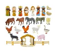 Calendrier de l'Avent de Noël 2025 24 Jours D'Avent 2025 Figurines | Crèche De La Nativité Décompte Des Décorations De Noël pour Adultes Bureau Table Étagère Ferme Vacances Salle de Cla