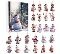 Calendrier de l'Avent de Noël 2025 24 jours mignons pendentifs Snowman Ornements Calendrier Collectible Christmas Toys for Children, Style2