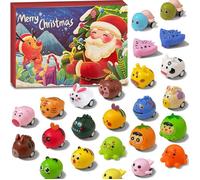 Calendrier de l'Avent de Noël 2025-24 jours pour enfants et tout-petits,24 pièces en forme d'animaux à tirer vers l'arrière,cadeaux
