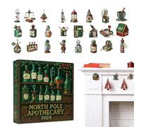 Calendrier de l'Avent de Noël 2025-24 Ornements de potions acryliques, Design facile | Compte à rebours de vacances pour vibrants pour la salle pour la maison en classe Offici