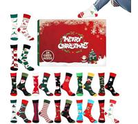 Calendrier de l'Avent de Noël 2025-24 Paires de Chaussettes Confortables en Calendrier de Compte à Rebours - Fournitures de Noël pour la Maison et Cadeaux pour Tout le Monde - Idée Cadeau pour Famil