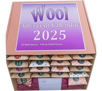 Calendrier de l'Avent de Noël 2025 Calendrier compte à rebours Noël 24 jours avec fil à tricoter en laine pour les tricoteurs d'hiver et les travaux manuels.