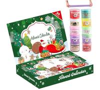 Calendrier de l'Avent de Noël 2025, calendrier de l'Avent 2025, calendriers de compte à rebours de Noël, 24 jours de surprises avec différentes textures - Kit d'argile moelleuse pour tout-petits et