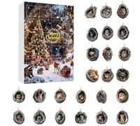 Calendrier de l'Avent de Noël 2025, calendriers de compte à rebours de Noël emballés avec pendentif surprise de 24 jours de vacances, un pendentif mystérieux chaque jour pour les amoureux, les enfants