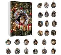 Calendrier de l'Avent de Noël 2025, calendriers de compte à rebours de Noël emballés avec pendentif surprise de 24 jours de vacances, un pendentif mystérieux chaque jour pour les amoureux, les enfants