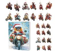 Calendrier de l'Avent de Noël 2025 - Décoration saisonnière 24 jours en acrylique 2D - Pour sapin de Noël, voiture, mur, fenêtre, cheminée, enfants et adultes