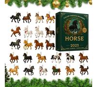 Calendrier De L'Avent De Noël 2025 - Pendentif en Acrylique 2D 24 Jours 2025 - Calendrier Ornement Cheval Des Fetes - Pour Mur Porte Arbre Intérieur Chambre Adultes Collectionneurs Cavaliers