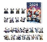 Calendrier de l'Avent de Noël 2025 Pendentifs Panda, 24 Jours Calendrier de Compte à Rebours Suspendu en Acrylique 2D Décorations Pendentifs Panda Amusants pour Enfants Adultes