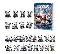 Calendrier de l'Avent de Noël 2025 Pendentifs Panda, 24 Jours Calendrier de Compte à Rebours Suspendu en Acrylique 2D Décorations Pendentifs Panda Amusants pour Enfants Adultes