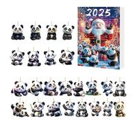 Calendrier de l'Avent de Noël 2025 Pendentifs Panda, 24 Jours Calendrier de Compte à Rebours Suspendu en Acrylique 2D Décorations Pendentifs Panda Amusants pour Enfants Adultes