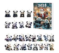 Calendrier de l'Avent de Noël 2025 Pendentifs Panda, 24 Jours Calendrier de Compte à Rebours Suspendu en Acrylique 2D Décorations Pendentifs Panda Amusants pour Enfants Adultes