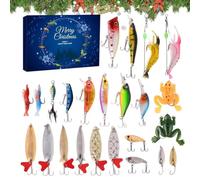 Calendrier de l'Avent de Noël 2026 24 Jours avec Appâts Sous-Marins pour la | Leurres Calendrier de l'Avent Pour Débutants Père Grand-Père Lacs et Rivières