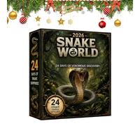 Calendrier de l'Avent de Noël 2026 2D 24 Jours Déco Serpent Drôle et | Compte à Rebours Ornements de Noël pour garçons filles adolescents adultes maison salon mur bureau étagère fête du No