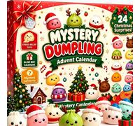 Calendrier de l'avent de Noël 2026 avec squishies, jouets squishy en forme de raviolis pour le compte à rebours de 24 jours, jouet sensoriel anti-stress à compression à montée lente, décoration de Bao