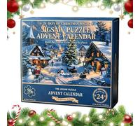 Calendrier de l'Avent de Noël 2026 - Puzzle Village d'hiver de 1008 pièces | Matériel en comprenant 24 boîtes de comptes à rebours et une affiche de 70 x 50 cm conçue pour les fêtes de et