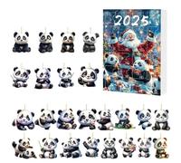 Calendrier de l'Avent de Noël - 24 jours 2D - Pendentif panda 2025 - Bijoux festifs pour anniversaire, vacances, décoration intérieure et extérieure - Pour adultes et - Collectionneurs
