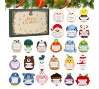 Calendrier De L'Avent De Noël - 24 Jours Avec Animaux Au Crochet Positifs, Calendrier Du Compte À Rebours De Noël, Décorations Acryliques 2D, Cadeau De Compte À Rebours Festif | Accueil Famille Enfant