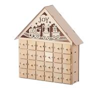 Calendrier de l'Avent de Noël 24 jours avec compte à rebours en bois amovible Décoration de Noël V0n4 réutilisable