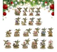 Calendrier de l'Avent de Noël 24 Jours de de Collection 2D en Acrylique | Compte à Rebours 24 Jours Oiseaux pour Noël, fêtes, bureaux, maison, pièce, chambre, école, fenêtre, sac à