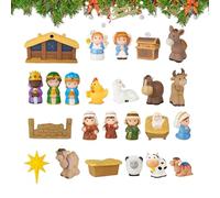 Calendrier De L'Avent De Noël | 24 Jours De L Avent Avec Figurines De La Nativité | Figurines Religieuses De L'Histoire De La Nativité - Pour Décorations De Noël Pour La Maison Jeu Église Saison Des F