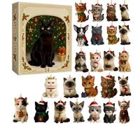 Calendrier de l'Avent de Noël,24 Jours Décorations Chaton Compte à Rebours Avent - Charme Décoratif pour Arbre Entrée Voiture Fête Couronnes Boutiques Vacances Ados Femmes Hommes