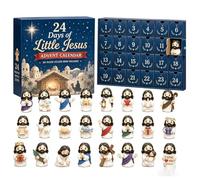 Calendrier de l'Avent de Noël 24 jours du Petit Jésus (1PC) | 24 mini figurines de Jésus en acrylique 2D uniques, calendrier religieux du compte à rebours de Noël