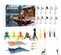 Calendrier De L'Avent De Noël,24 Jours Pour Pêche En Eau Douce | Calendrier de Compte à Rebours de Leurres de Pêche pour Noël - Pour Adultes Garçons Pêcheurs Lac Ruisseau