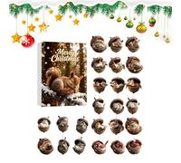 Calendrier de l'Avent de Noël à suspendre | 24 jours en acrylique plat - Compte à rebours jusqu'à avec des animaux en glands, pour familles, amis, adultes, adolescents, ainsi que fenêtre, mur