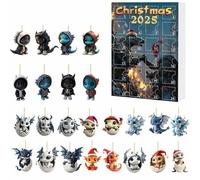 Calendrier de l'Avent de Noël à suspendre avec motif dinosaure pour fêtes d'enfants (violet foncé, 26 x 18 cm)