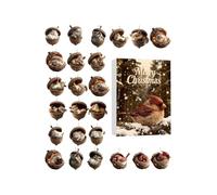 Calendrier de l'Avent de Noël à suspendre - Objet plat de collection comme souvenir - Motif animal - Compte à rebours - Pour adultes, adolescents, amis, fenêtre, mur, porte, cheminée, jardin