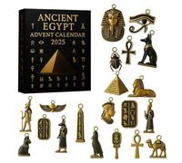 Calendrier de l'Avent de Noël ancien compte à rebours avec 24 mystères surprise pour enfants et adultes (noir, 26 x 18 x 3 x 5 cm)