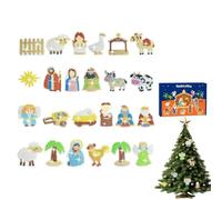 Calendrier De L'Avent De Noël Art Peinture À Strass Scène De La Nativité