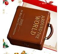 Calendrier de l'Avent de Noël autour du monde - Décorations en acrylique 2D - 24 jours de destination de voyage - pour arbre de Noël, voiture, rétroviseur, mur, sac à dos, porte-clés, adultes